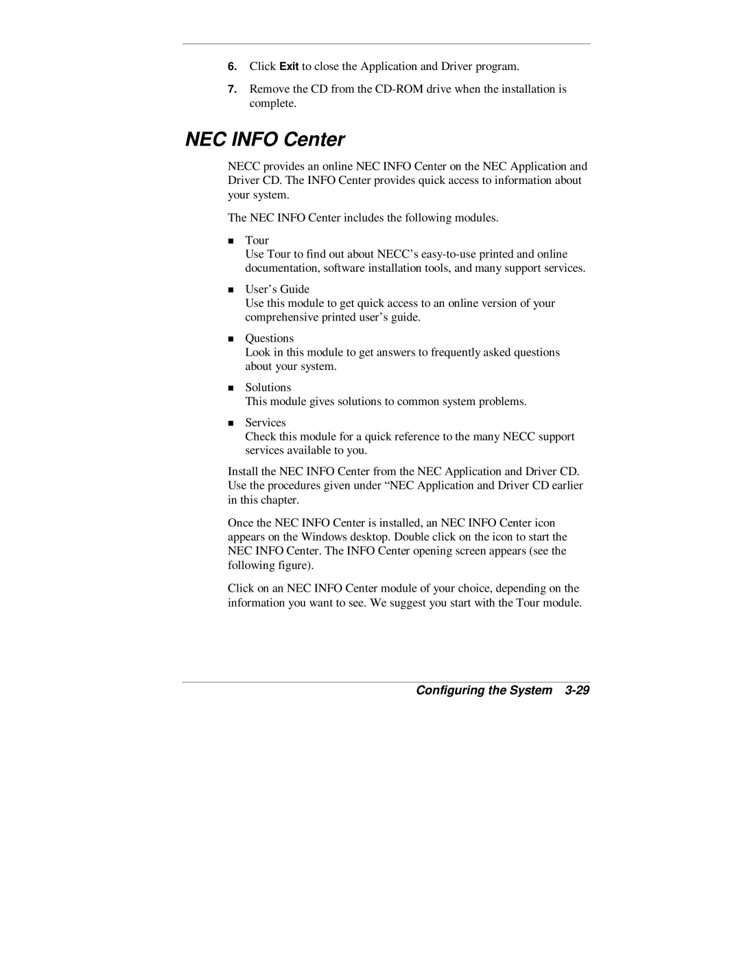 NEC 2000 Series manual NEC Info Center 