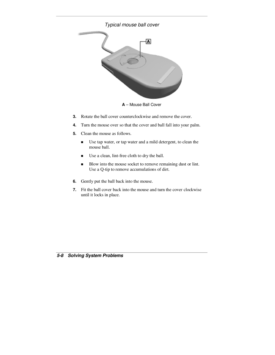 NEC 2000 Series manual Typical mouse ball cover 