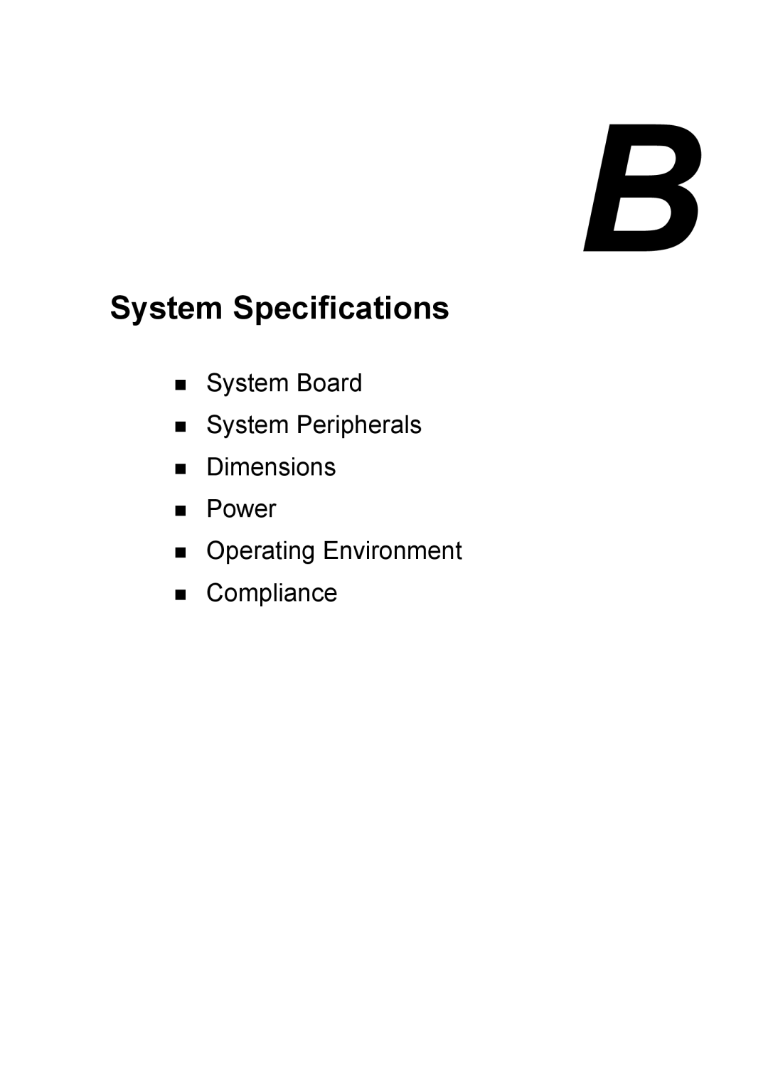 NEC 2000 manual System Specifications 