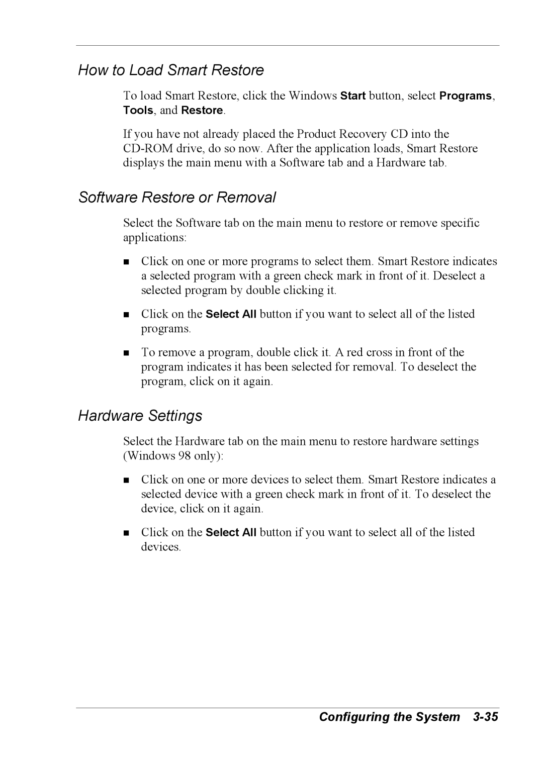 NEC 2000 manual How to Load Smart Restore 