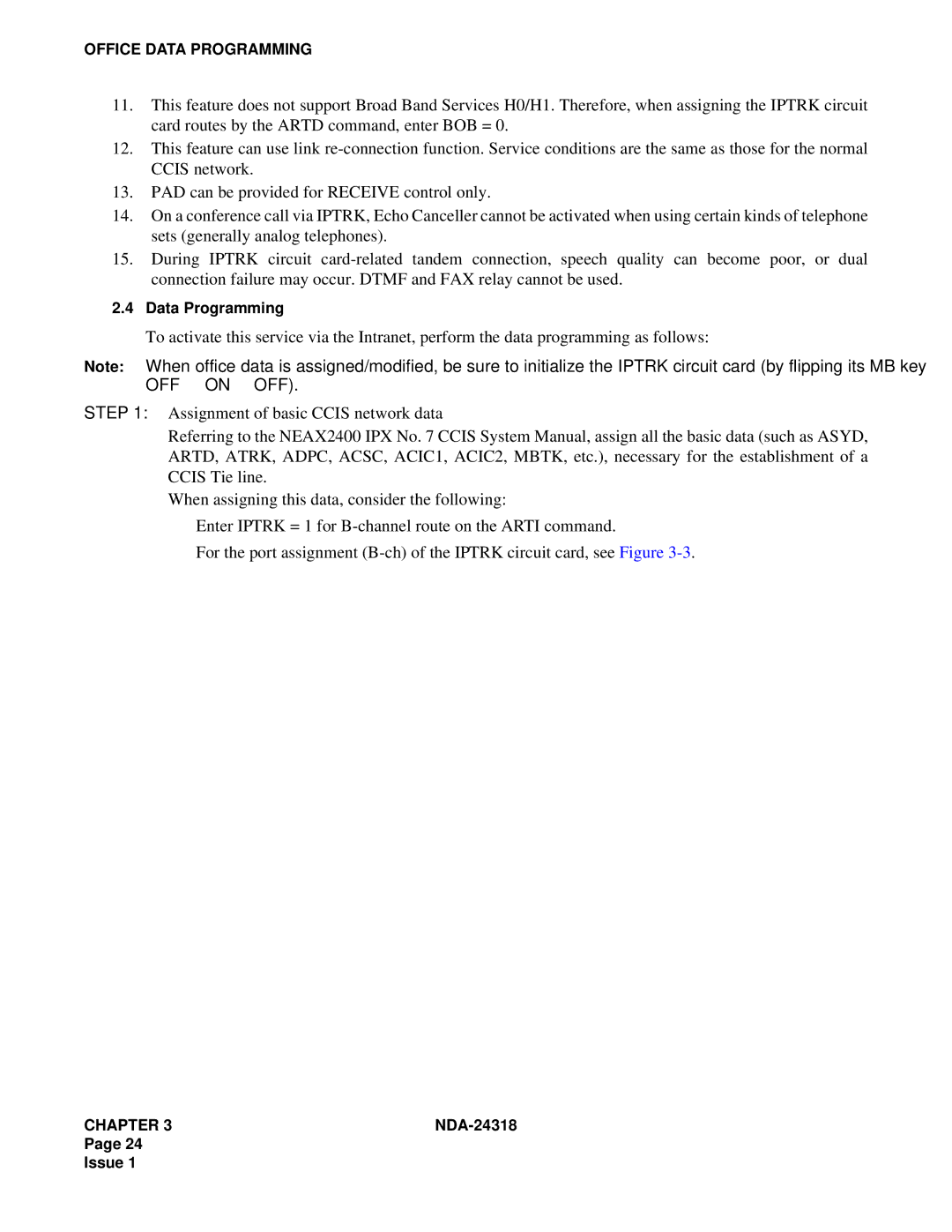 NEC 2400 ipx system manual Data Programming 