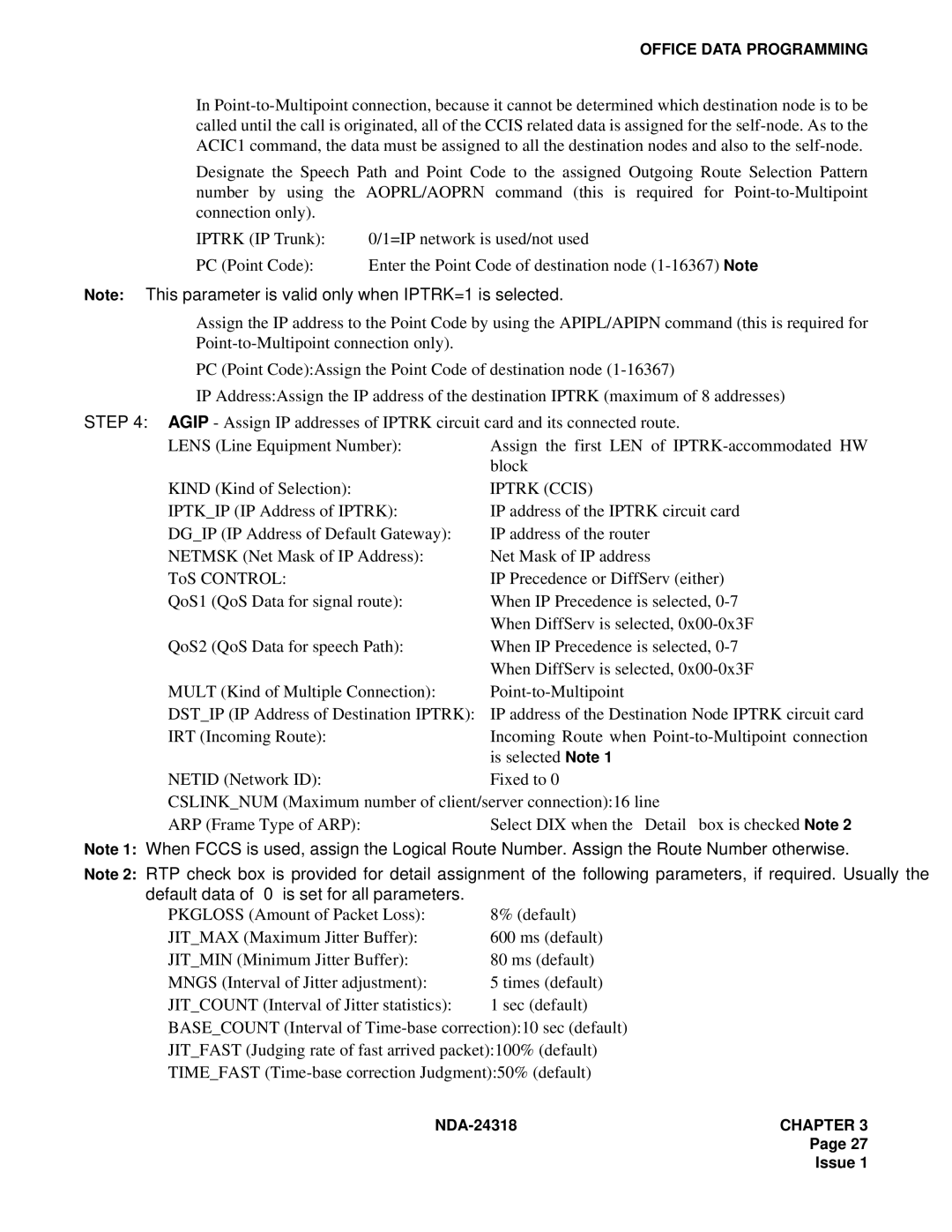 NEC 2400 ipx system manual Iptrk Ccis 