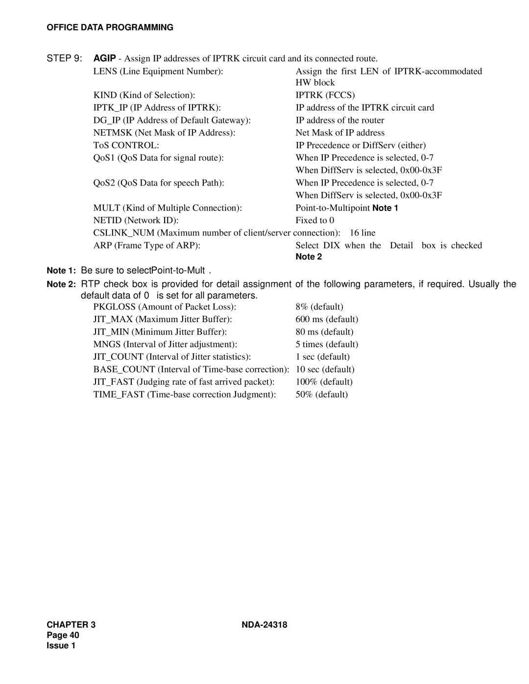 NEC 2400 ipx system manual Iptrk Fccs 