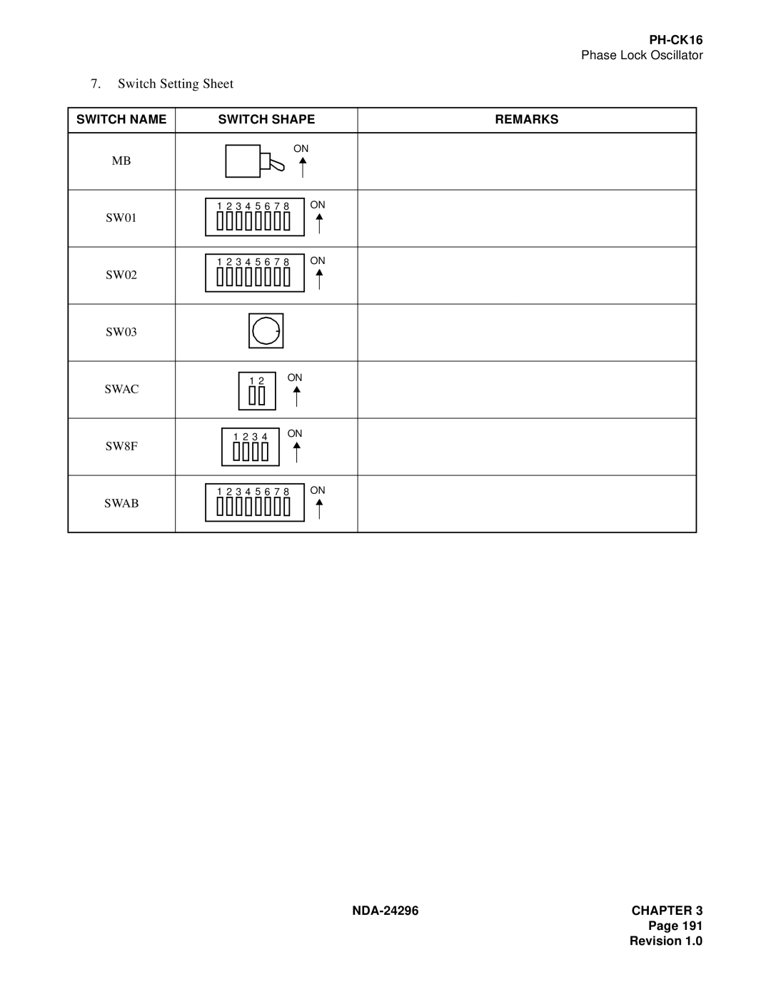 NEC 2400 ipx manual Swac SW8F, Swab 