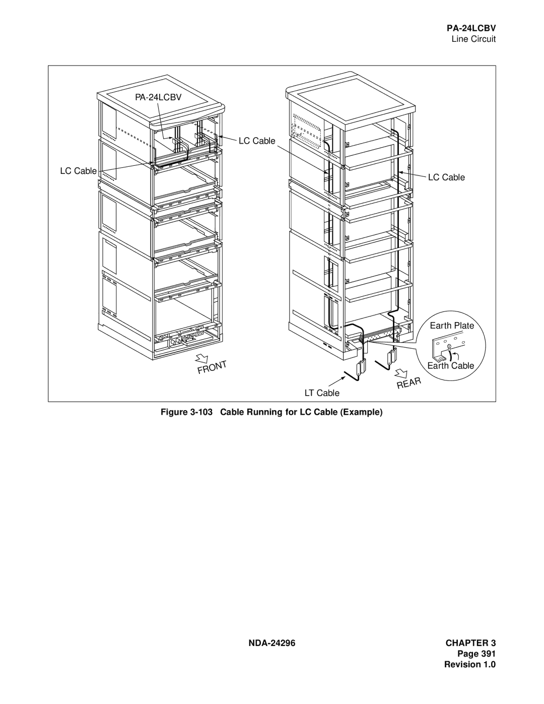 NEC 2400 ipx manual Cable Running for LC Cable Example NDA-24296 