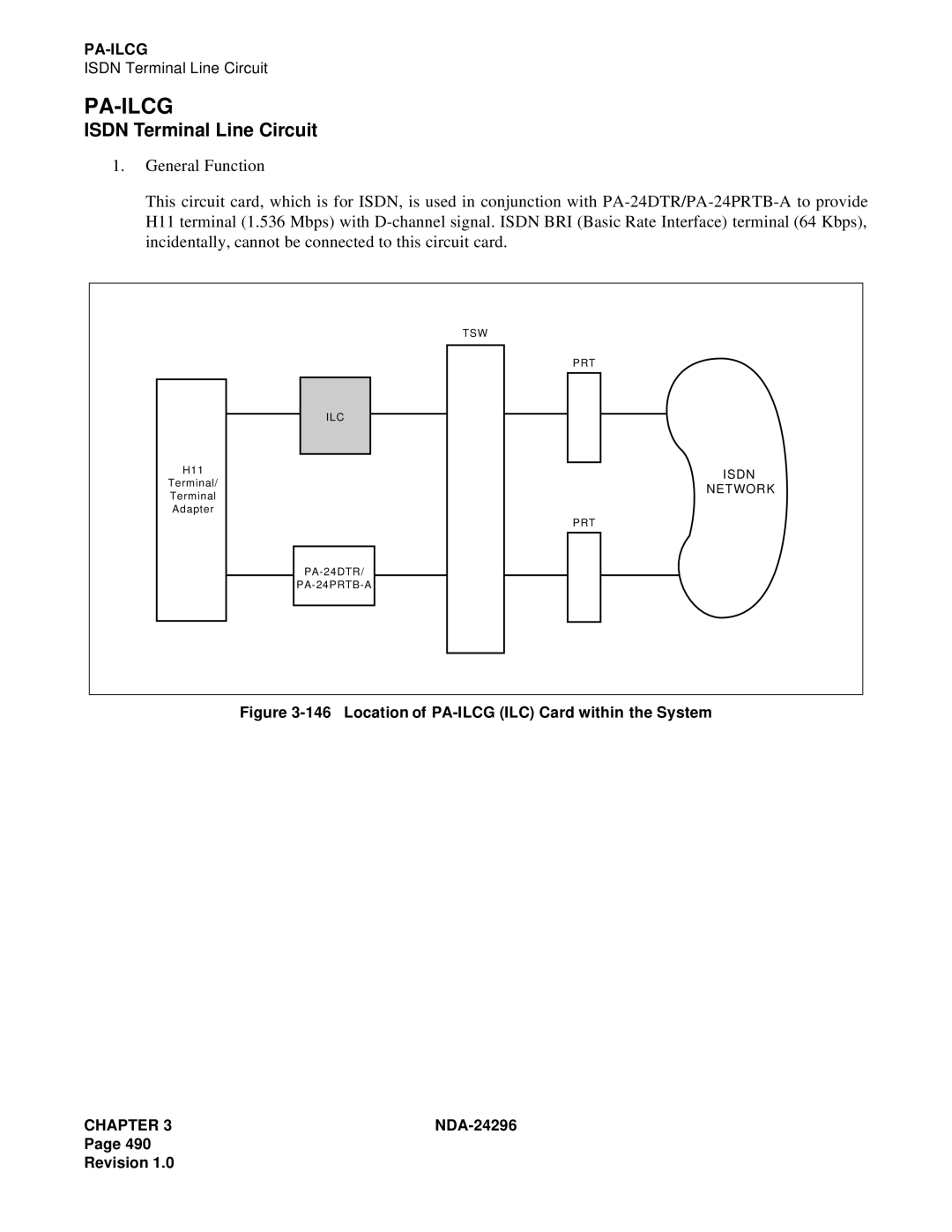 NEC 2400 ipx manual Pa-Ilcg, Isdn Terminal Line Circuit 