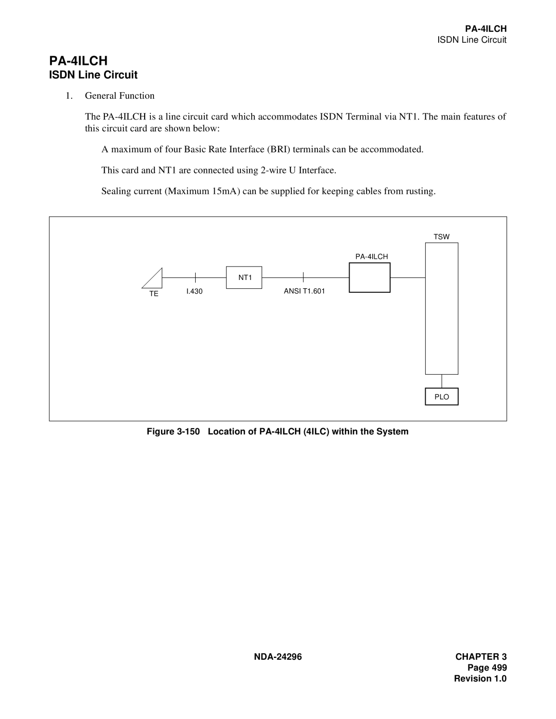 NEC 2400 ipx manual PA-4ILCH, Isdn Line Circuit 