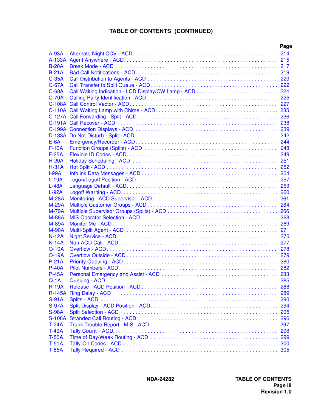 NEC 2400IMX system manual Table of Contents 