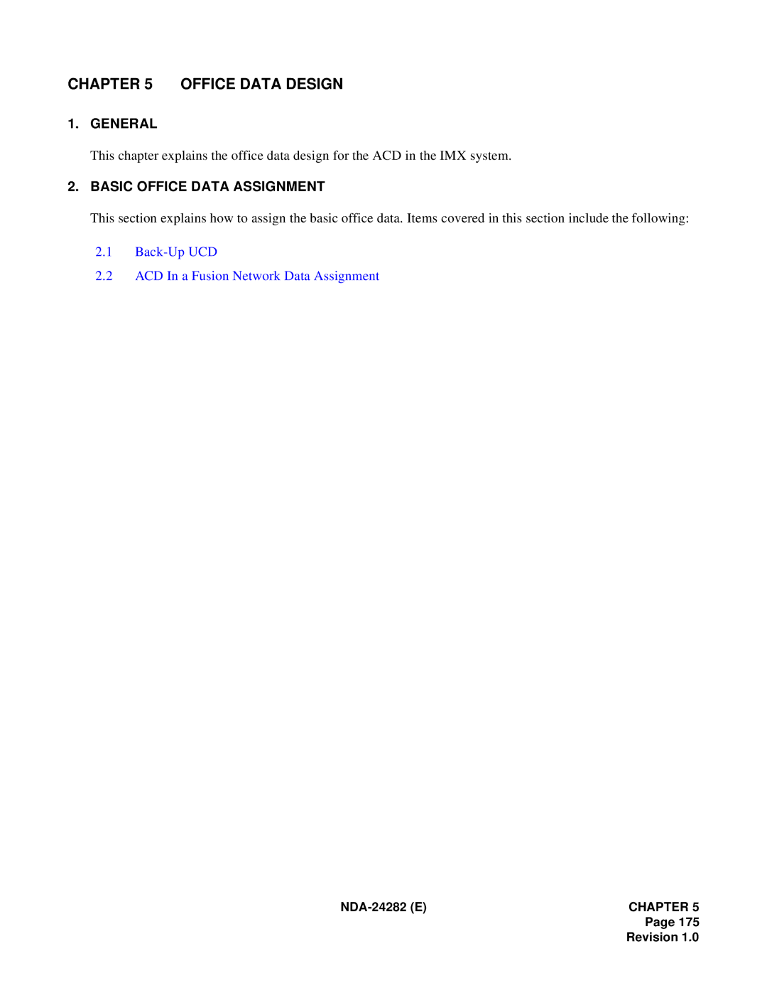 NEC 2400IMX system manual Office Data Design, Basic Office Data Assignment 