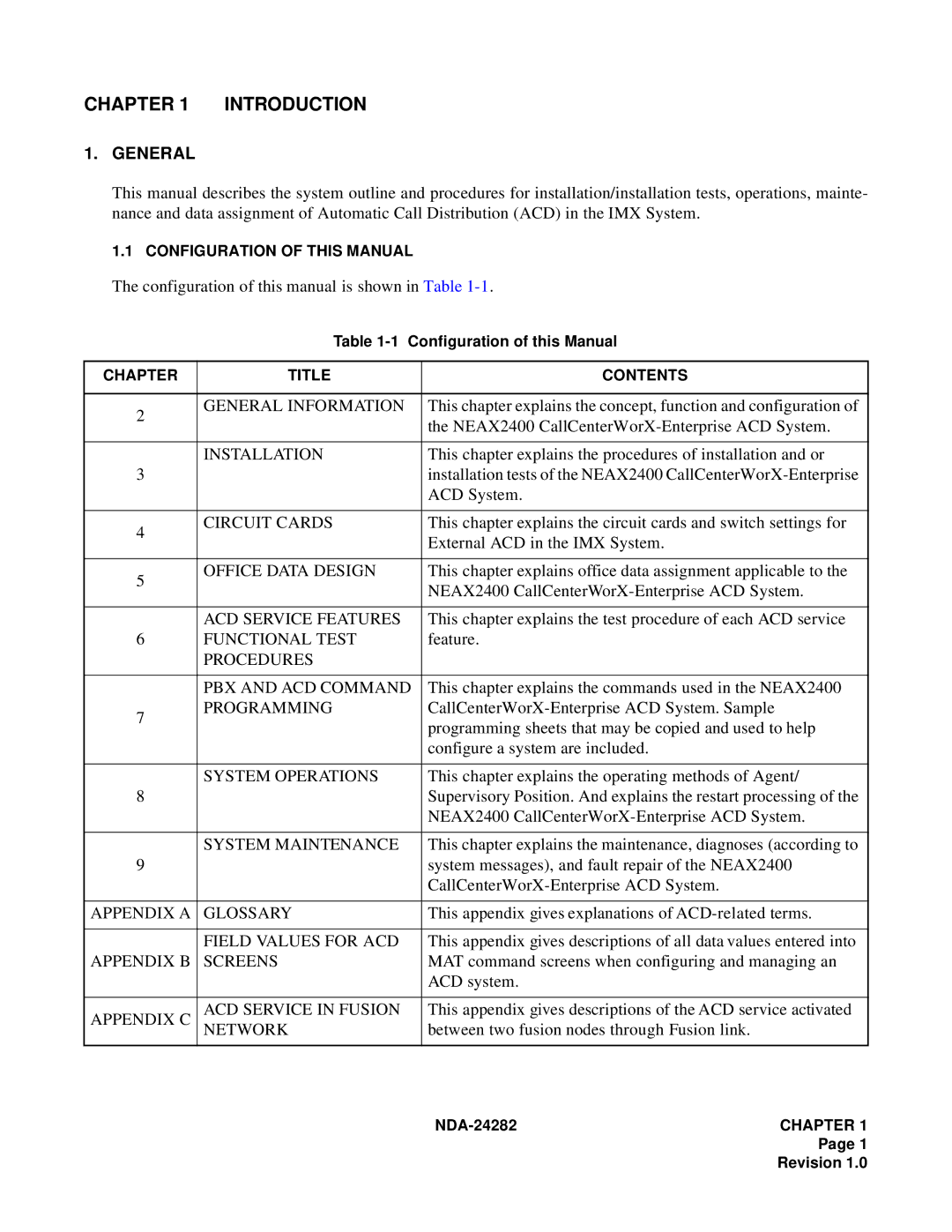 NEC 2400IMX system manual Introduction 