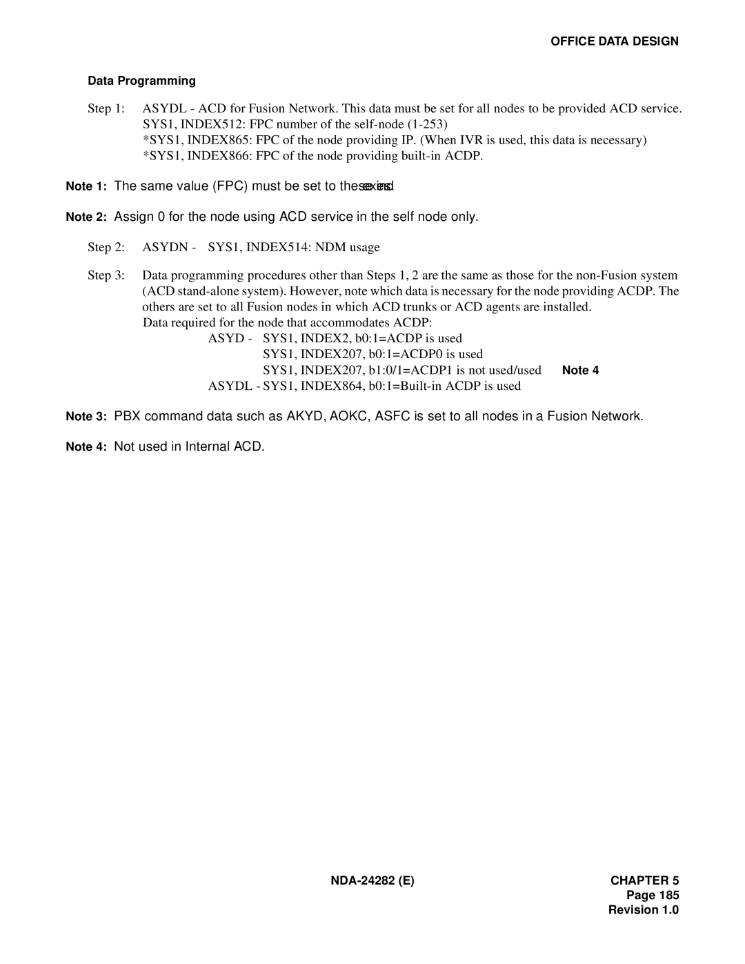 NEC 2400IMX system manual Data Programming 