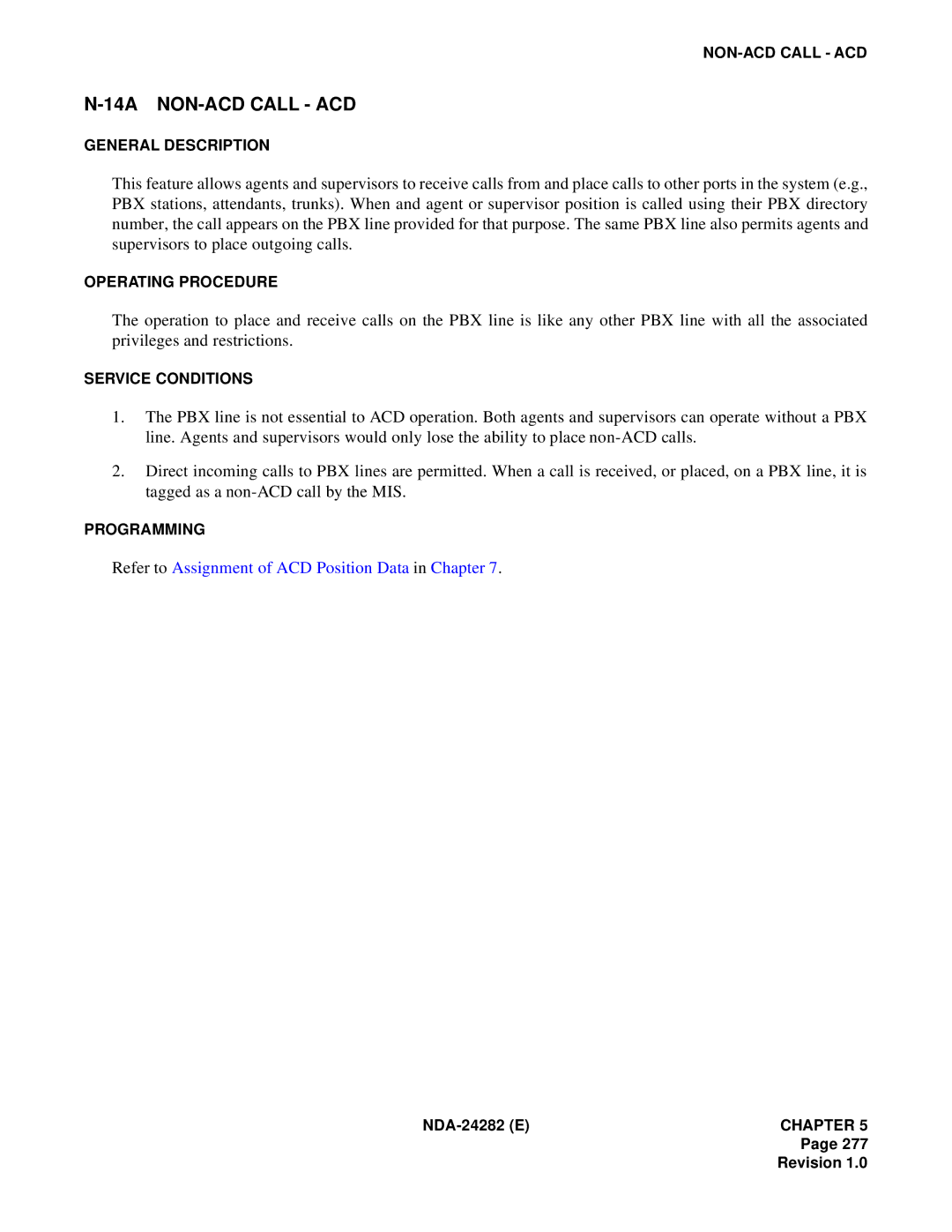 NEC 2400IMX system manual 14A NON-ACD Call ACD 