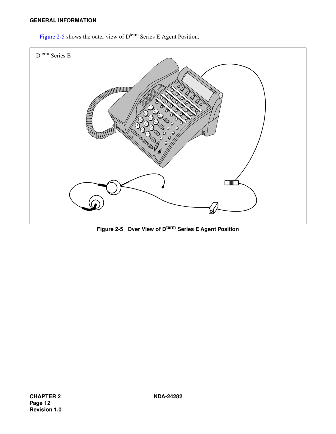 NEC 2400IMX system manual Over View of Dterm Series E Agent Position 