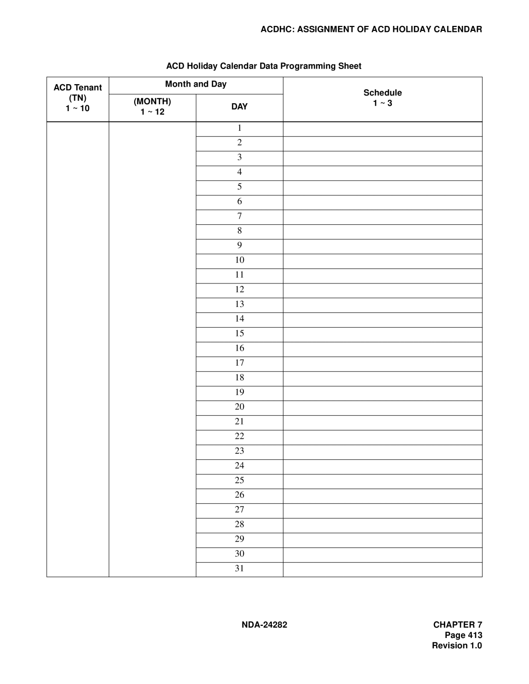 NEC 2400IMX system manual Month DAY NDA-24282CHAPTER 