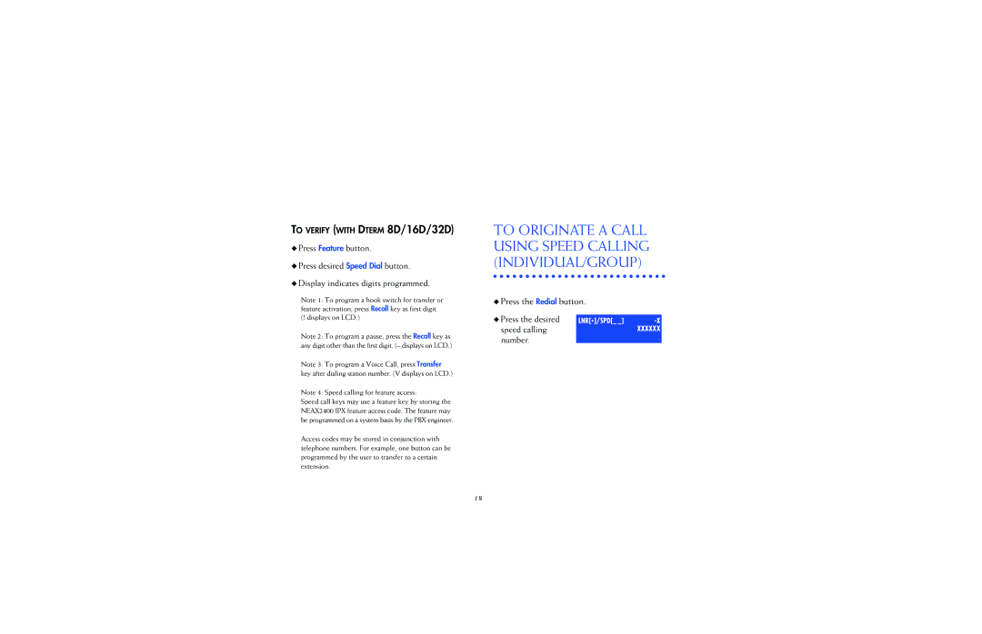 NEC 2400IPX manual To Originate a Call Using Speed Calling INDIVIDUAL/GROUP 