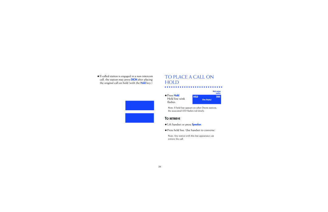 NEC 2400IPX manual To Place a Call on Hold 