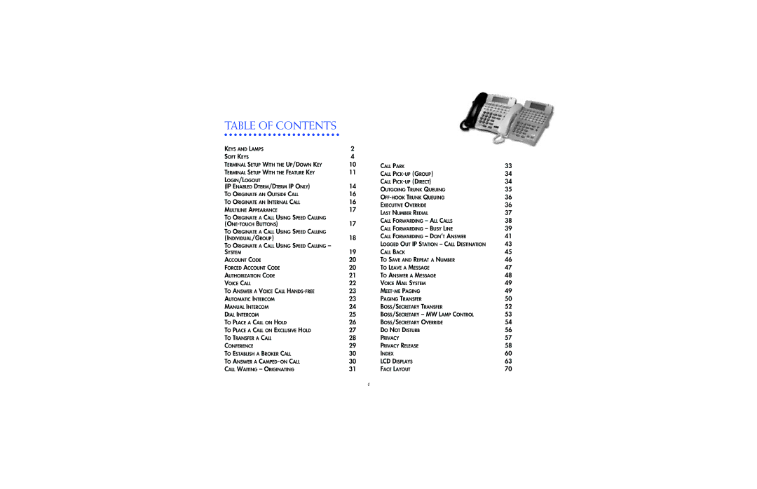 NEC 2400IPX manual Table of Contents 