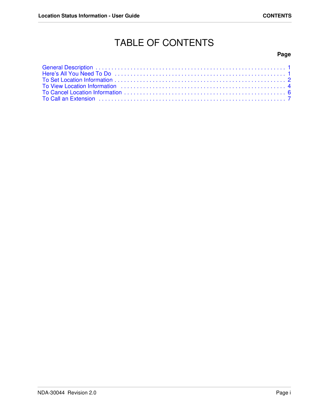 NEC 241716 manual Table of Contents 