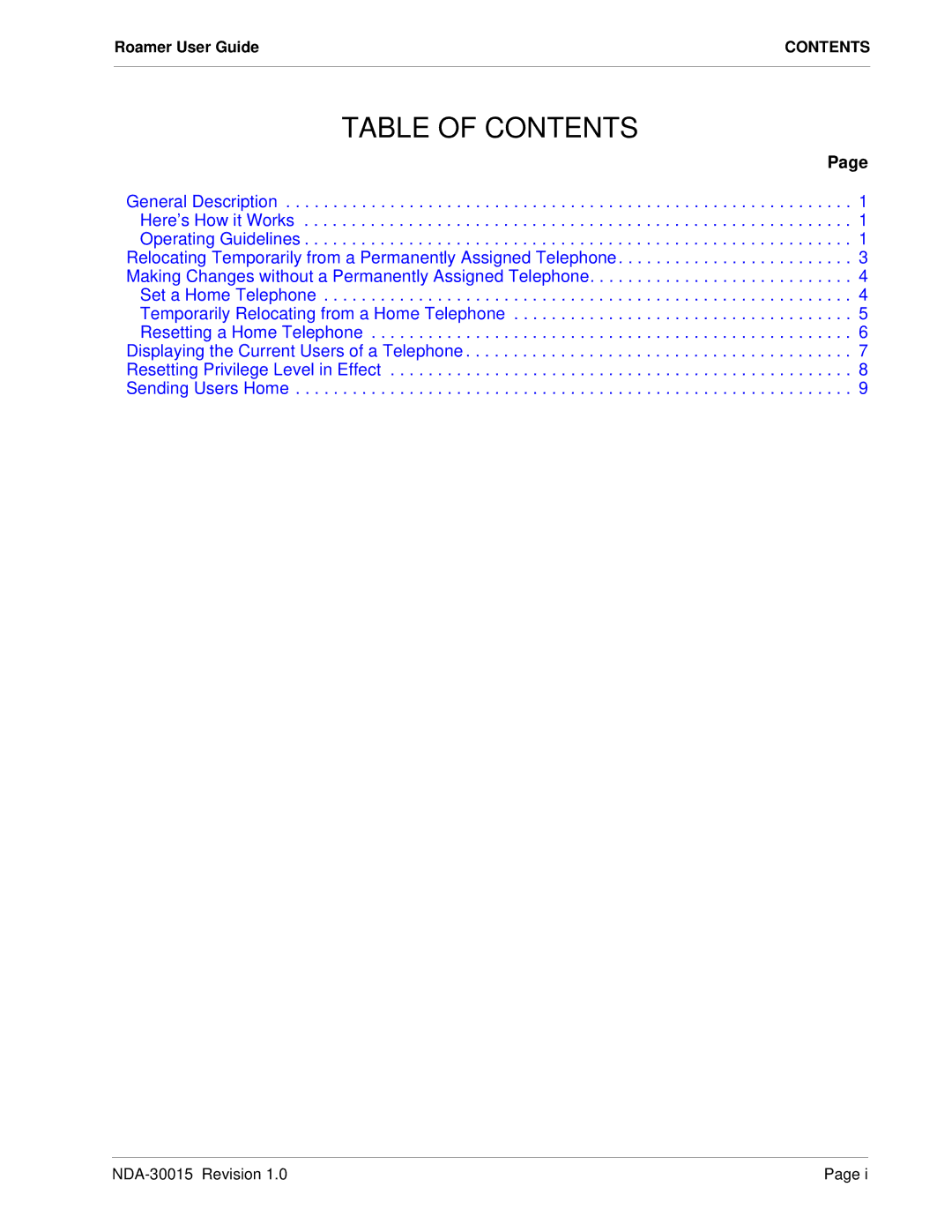 NEC 241735 manual Table of Contents 