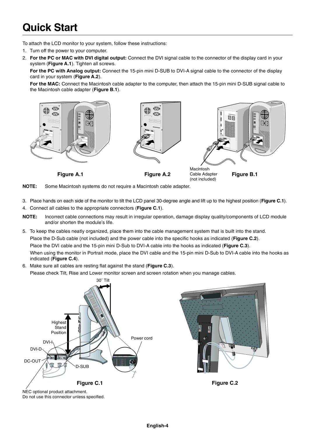 NEC 2690 user manual Quick Start, English-4 