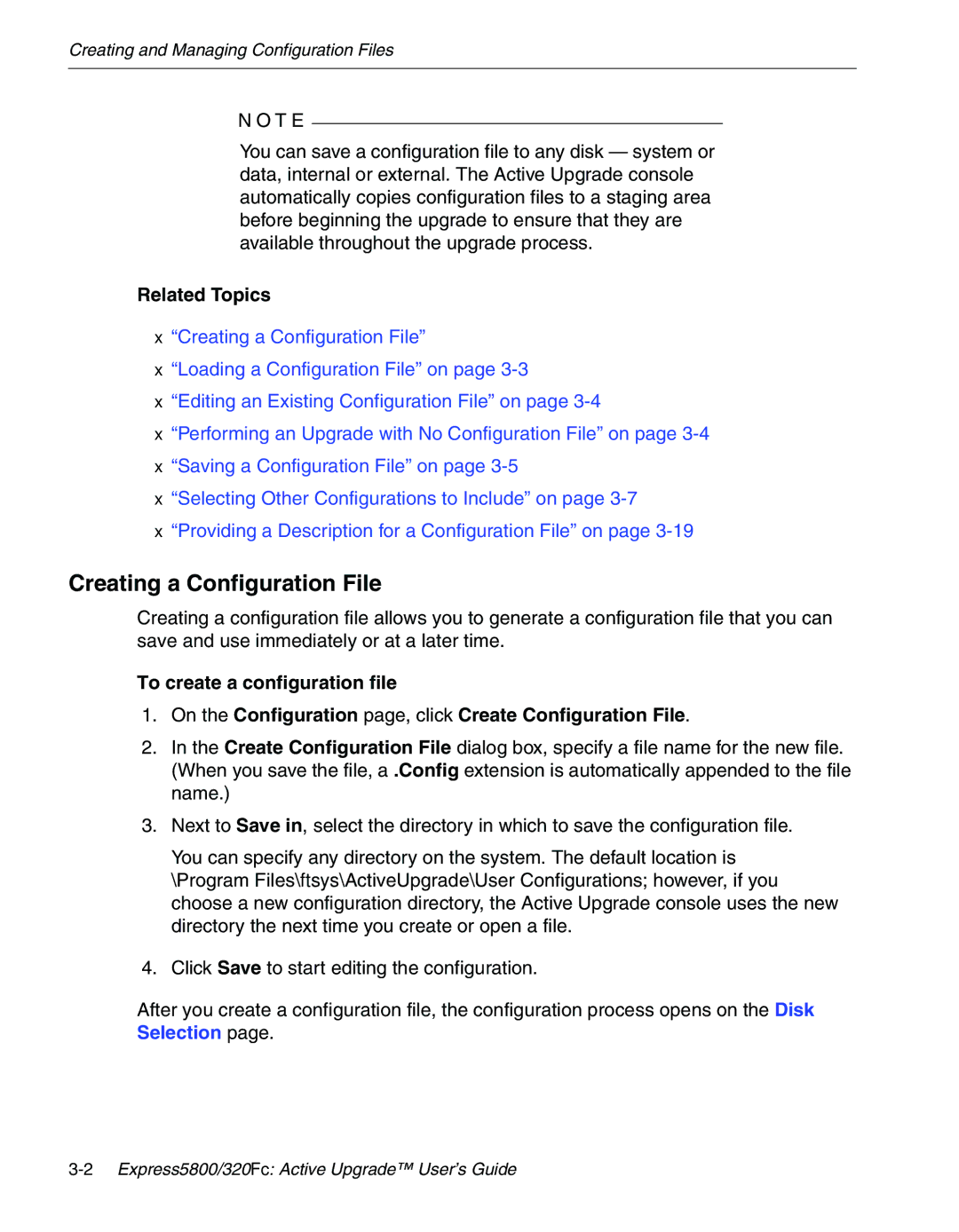 NEC 320Fc manual Creating a Configuration File 