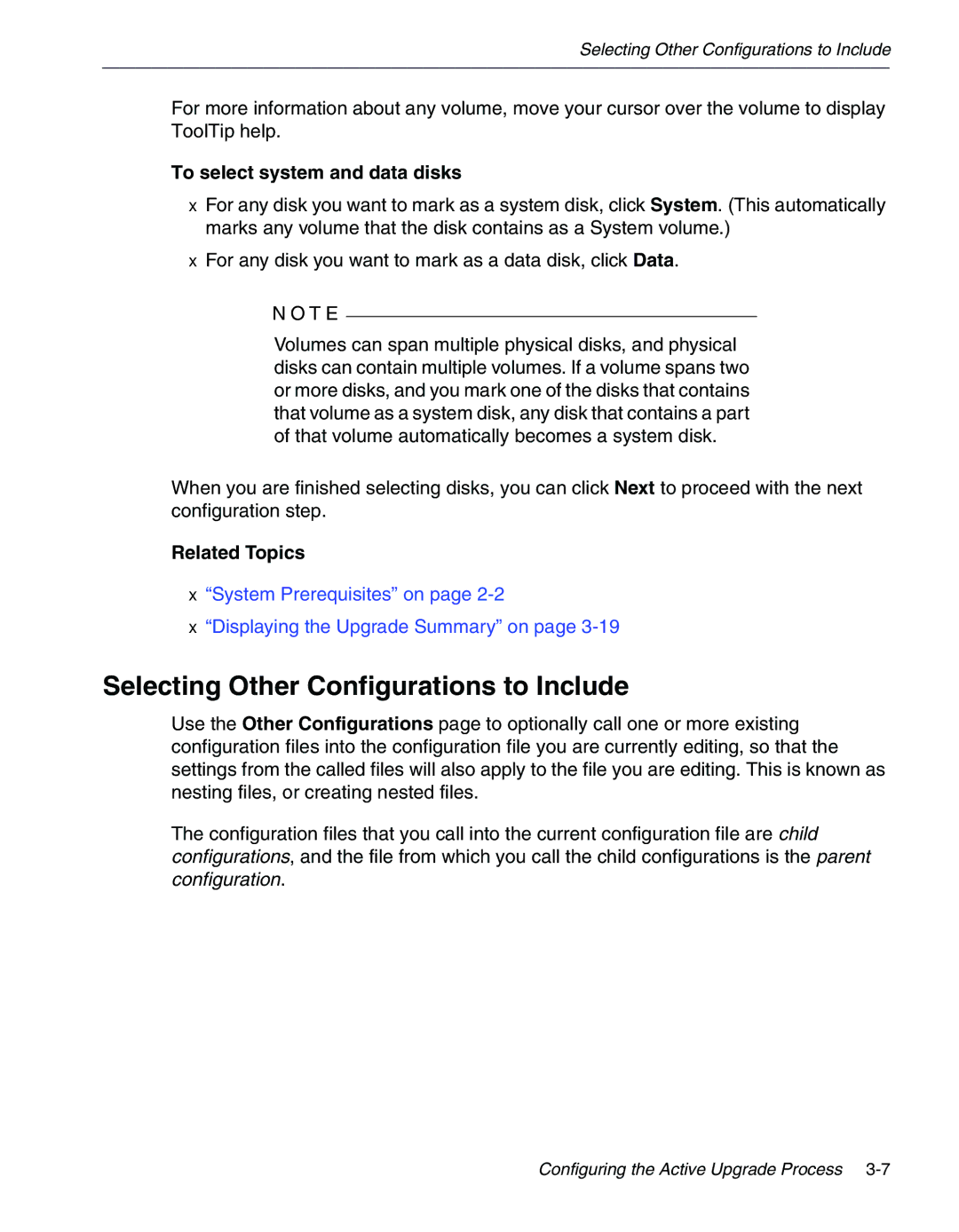 NEC 320Fc manual Selecting Other Configurations to Include, To select system and data disks 