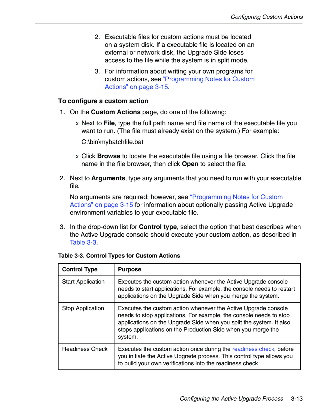 NEC 320Fc manual To configure a custom action, Control Types for Custom Actions Purpose 