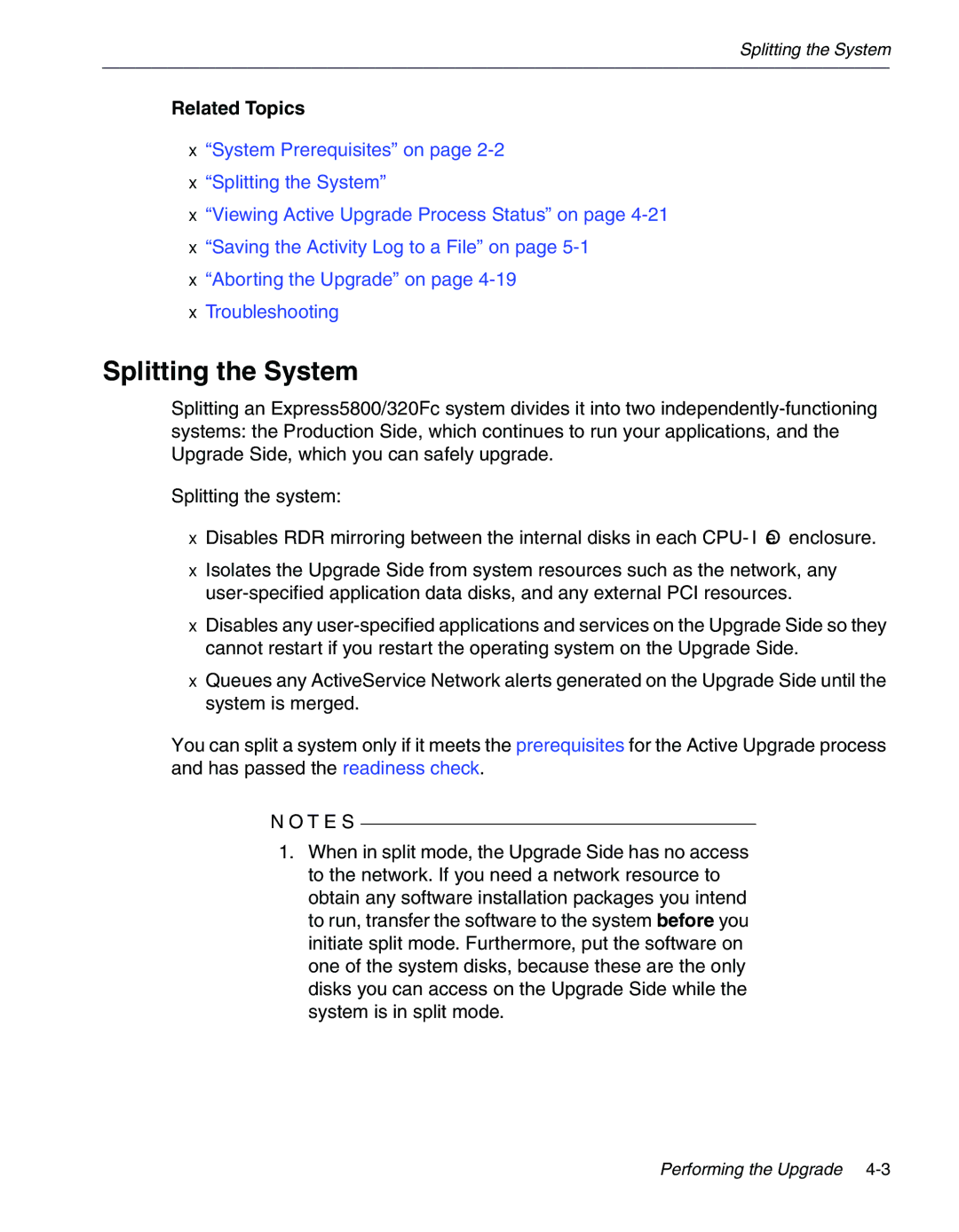 NEC 320Fc manual Splitting the System, Related Topics 