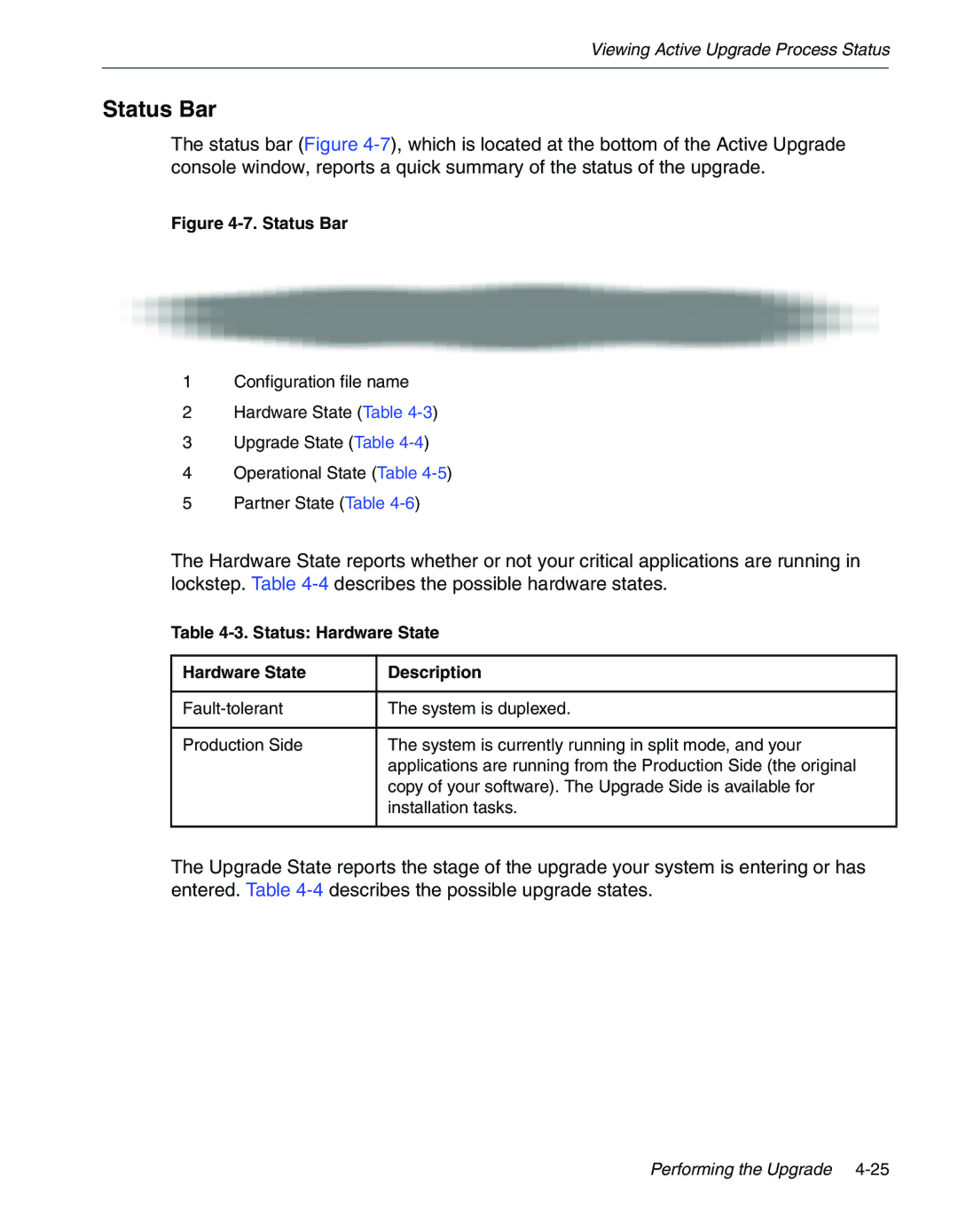 NEC 320Fc manual Status Bar, Status Hardware State Description 