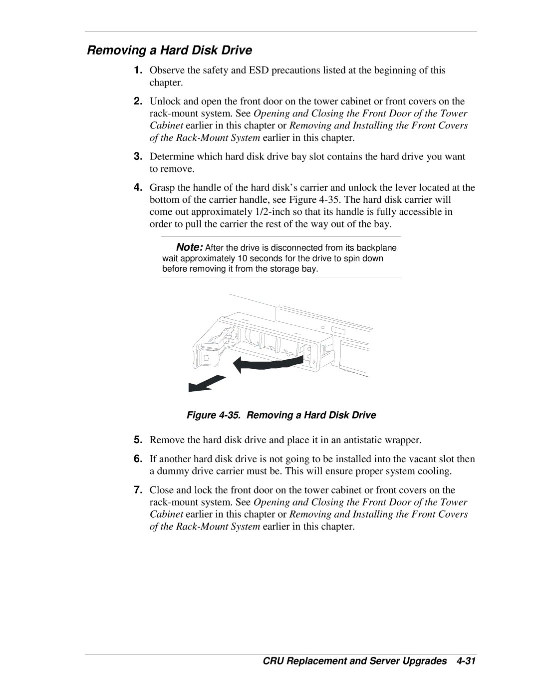 NEC 320Lb-R manual Removing a Hard Disk Drive 