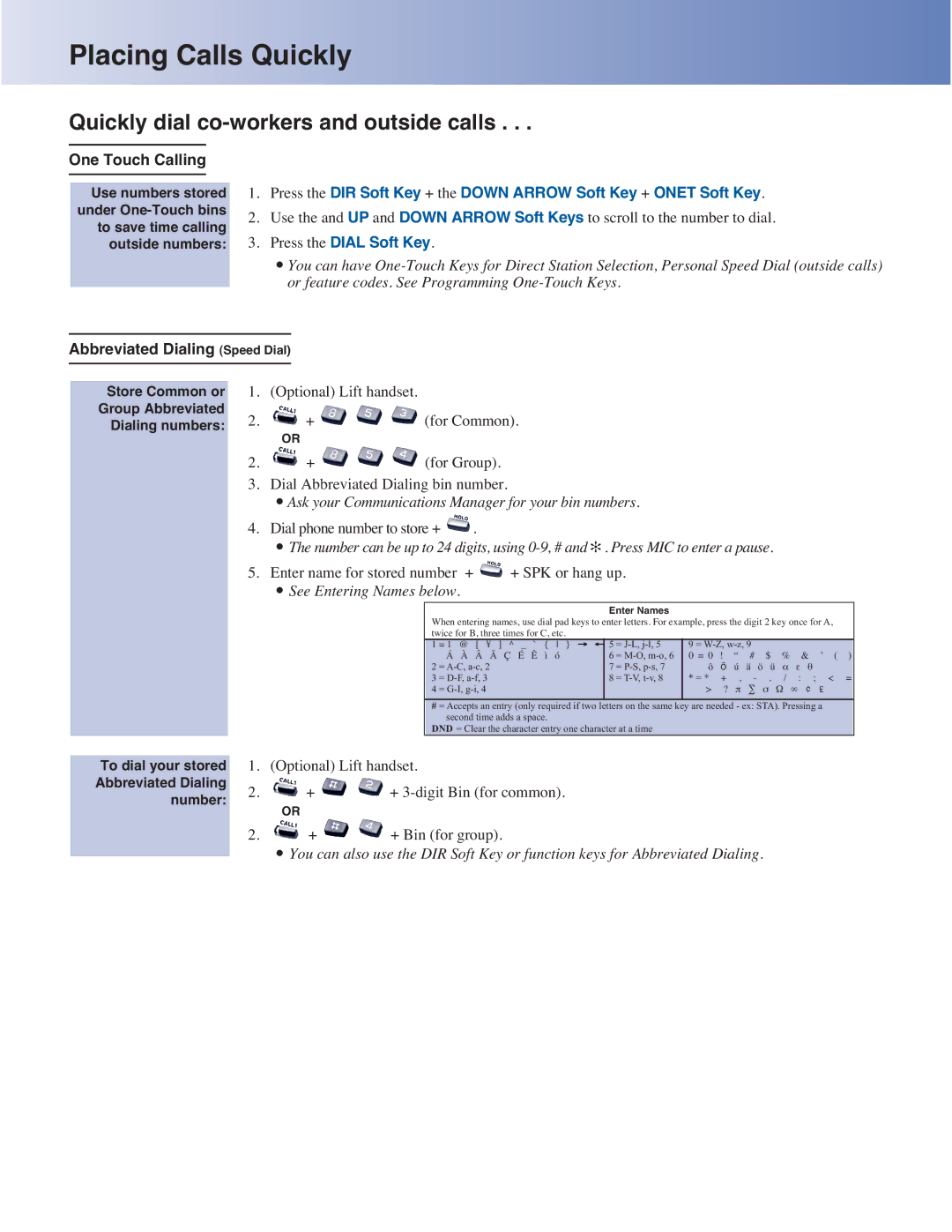 NEC 4-Button IP Keyset manual Quickly dial co-workers and outside calls, One Touch Calling, Press the Dial Soft Key 