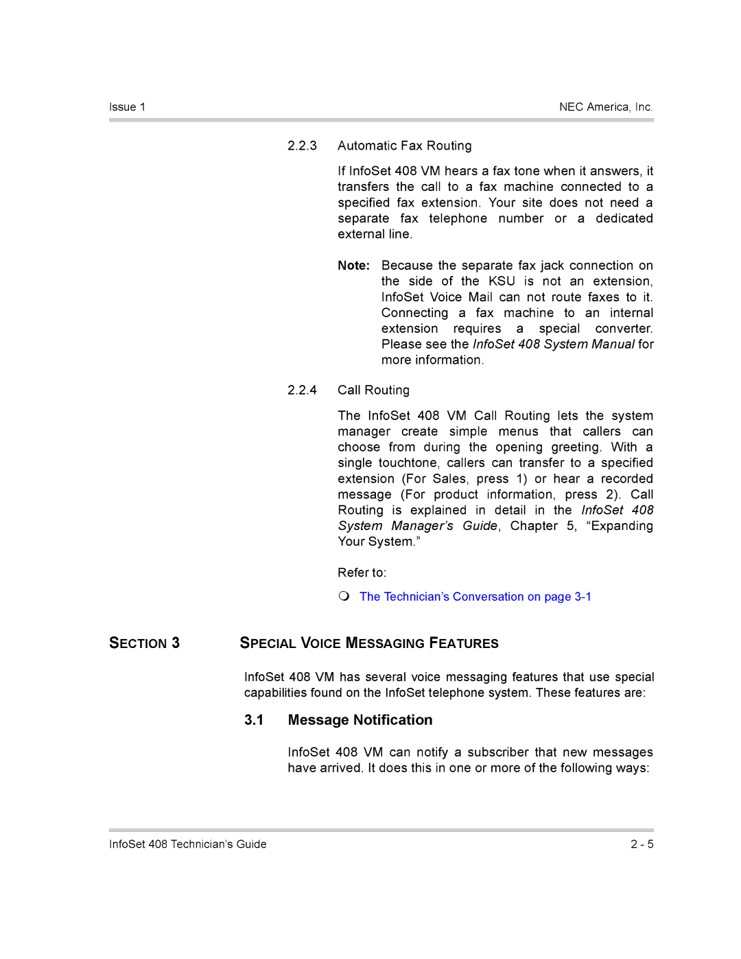 NEC 408 VM manual 