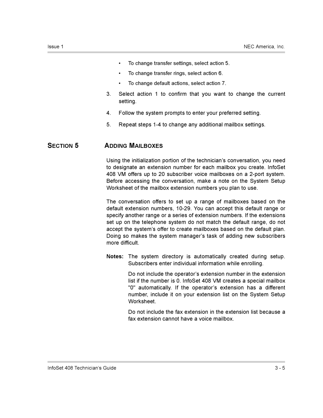 NEC 408 VM manual 