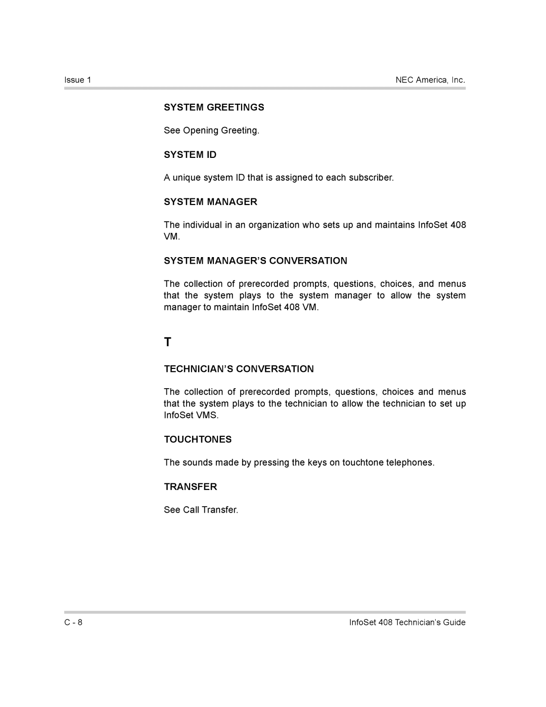 NEC 408 VM manual 