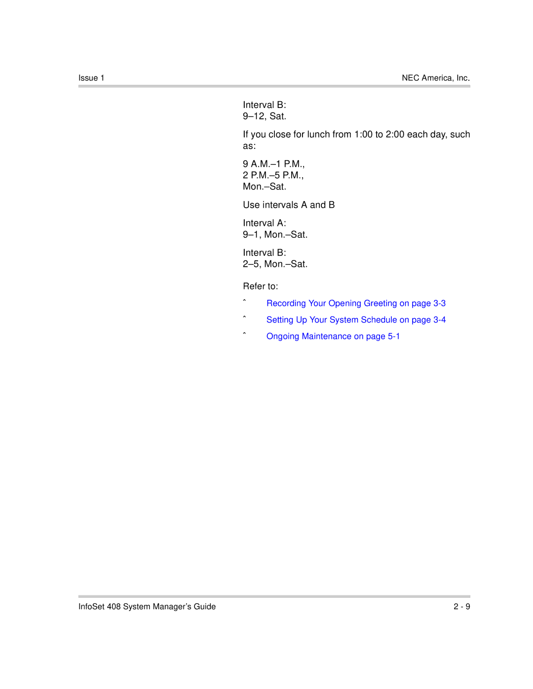 NEC 408 VM manual Issue NEC America, Inc 