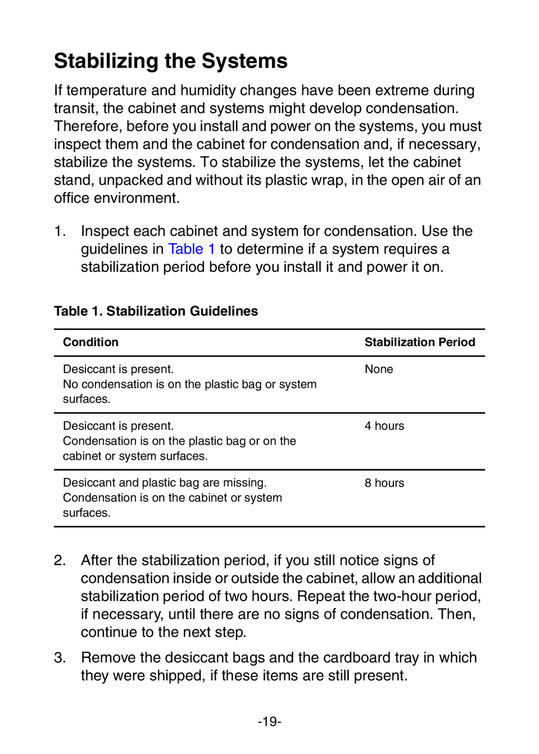 NEC 456-01721-000 manual Stabilizing the Systems, Stabilization Guidelines 