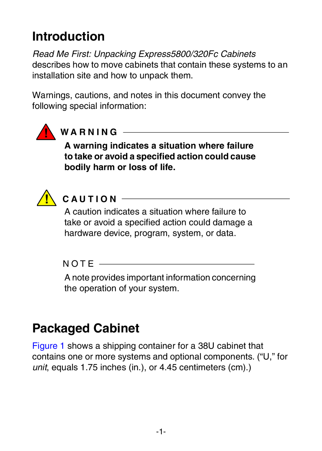 NEC 456-01721-000 manual Introduction, Packaged Cabinet 