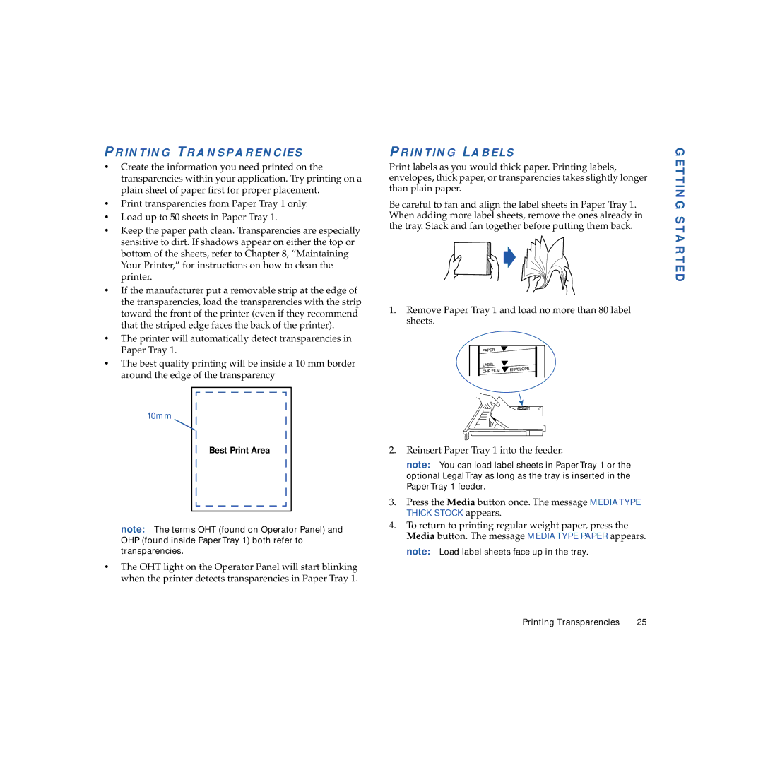 NEC 4600N manual Printing Transparencies, Printing Labels 