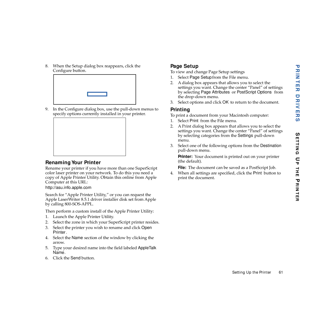 NEC 4650NX manual Renaming Your Printer, Setup, Printing 