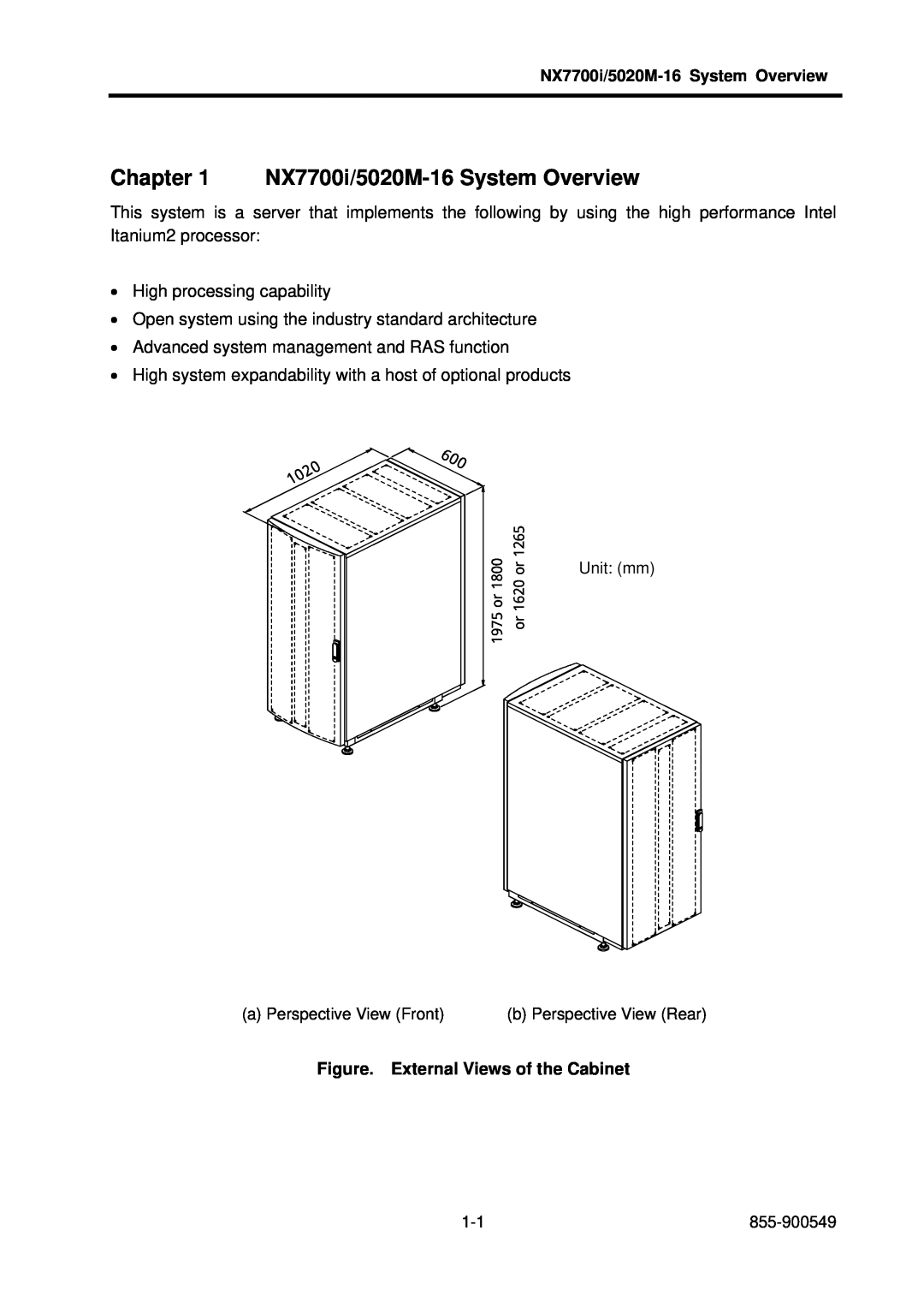 NEC operation manual NX7700i/5020M-16 System Overview, Figure. External Views of the Cabinet 