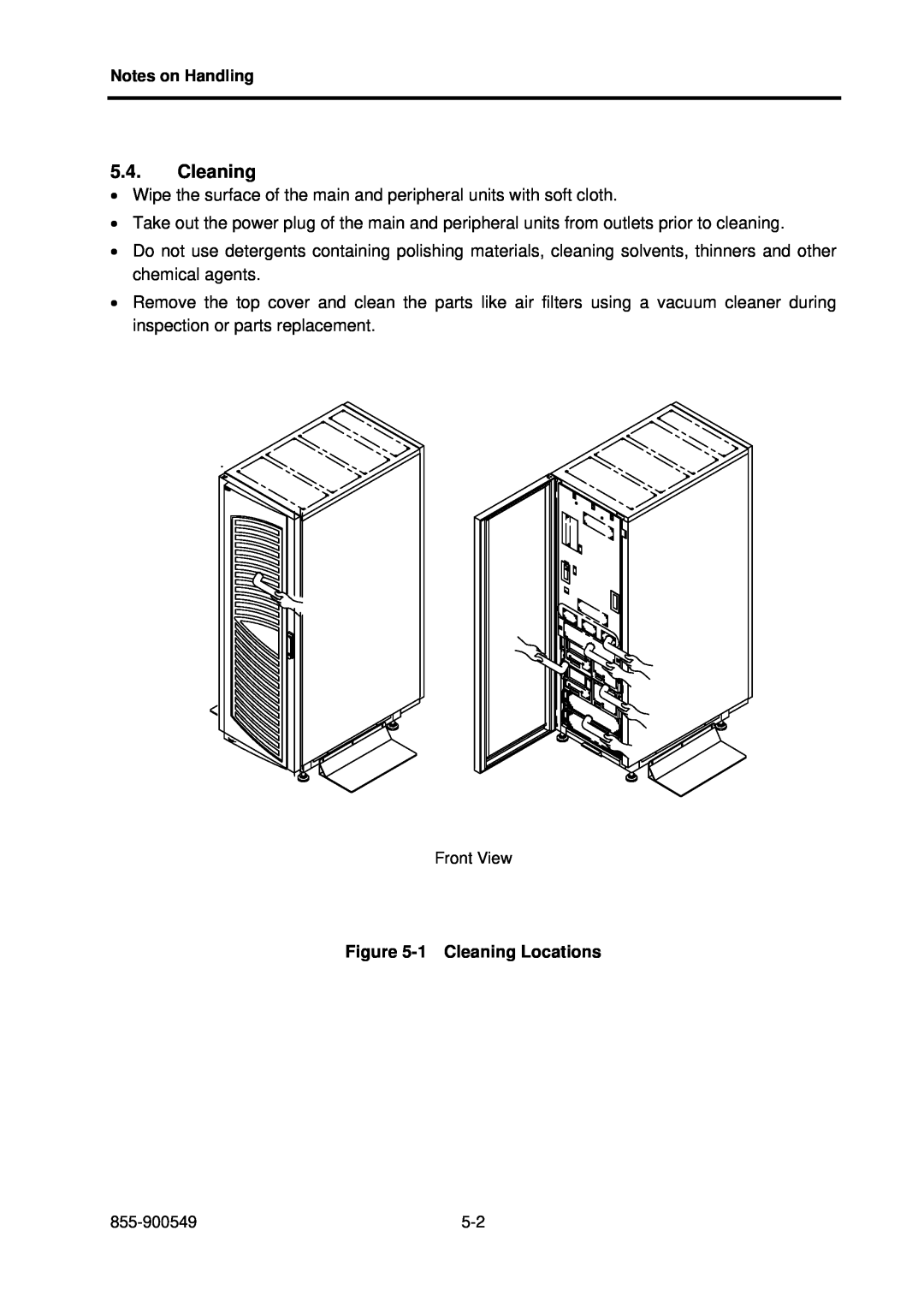 NEC NX7700i, 5020M-16 operation manual 1 Cleaning Locations 
