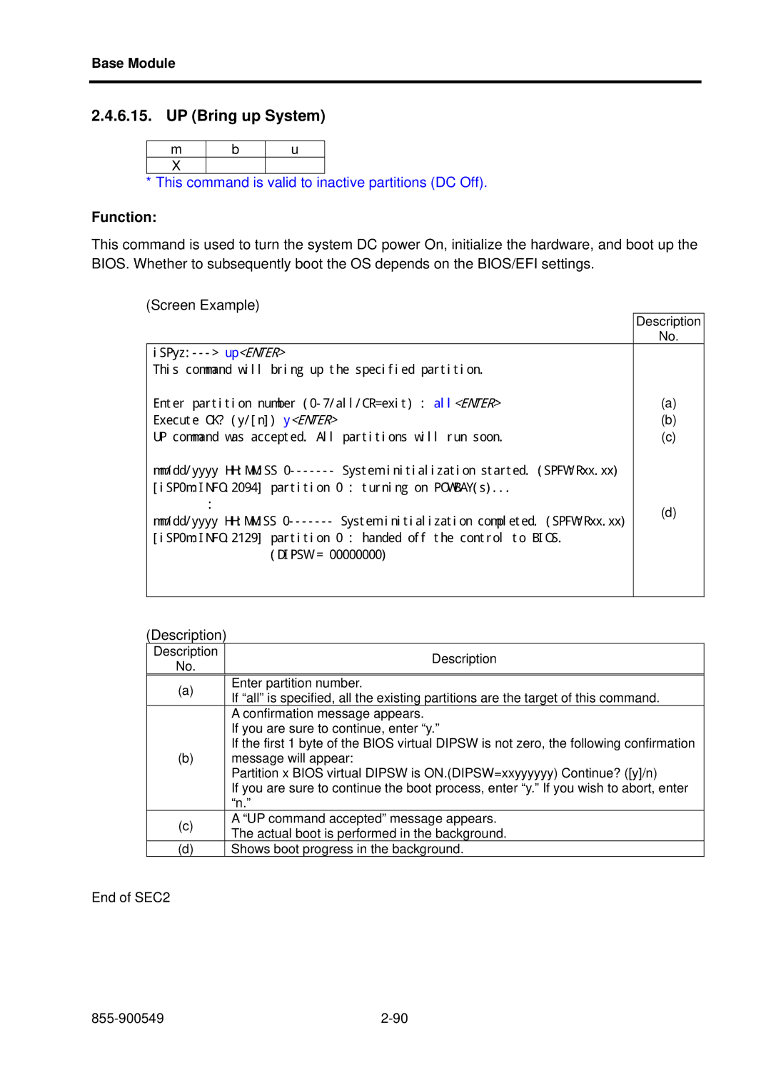 NEC NX7700i, 5020M-16 operation manual UP Bring up System 