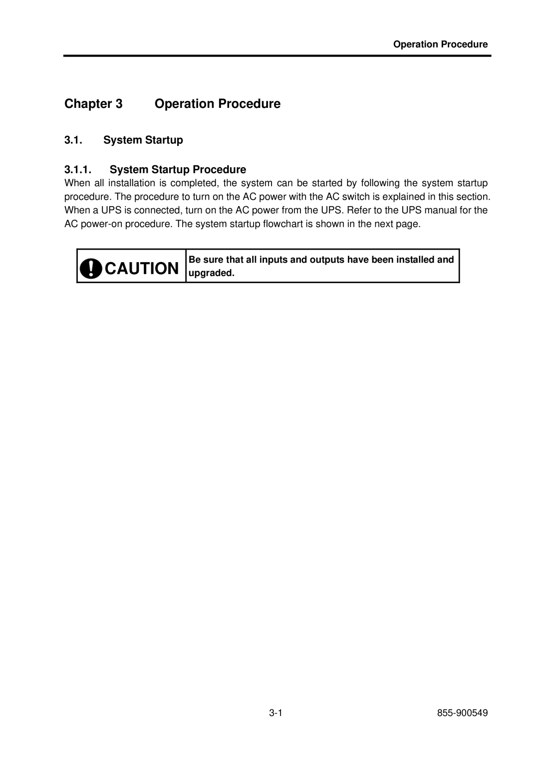 NEC 5020M-16, NX7700i operation manual Operation Procedure, System Startup System Startup Procedure 