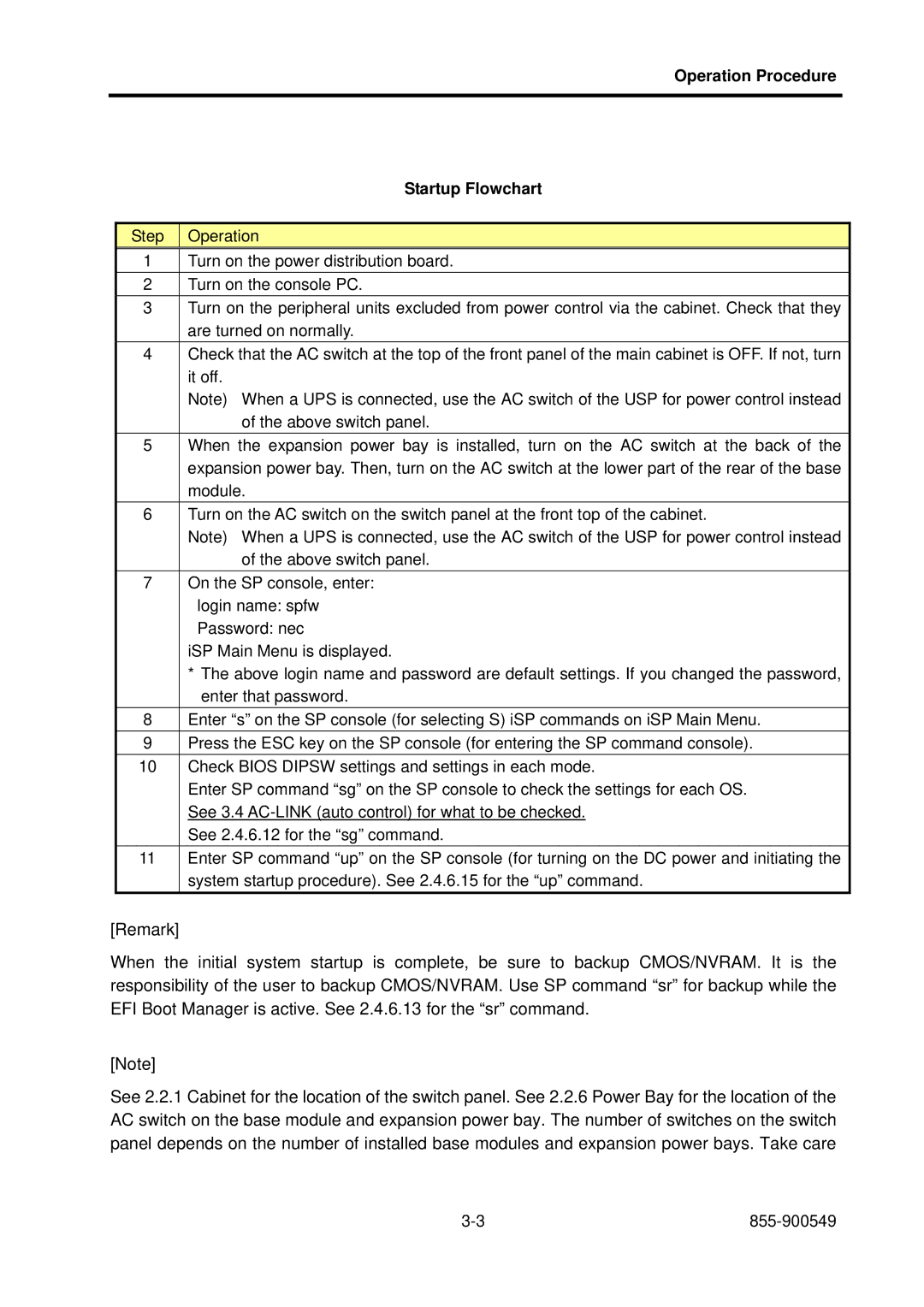 NEC 5020M-16, NX7700i operation manual Operation Procedure Startup Flowchart 