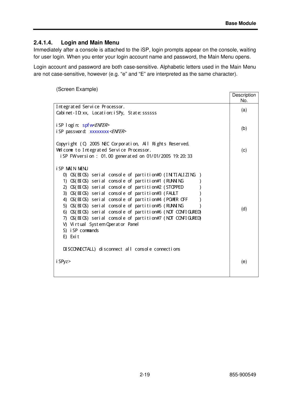 NEC 5020M-16, NX7700i operation manual Login and Main Menu 