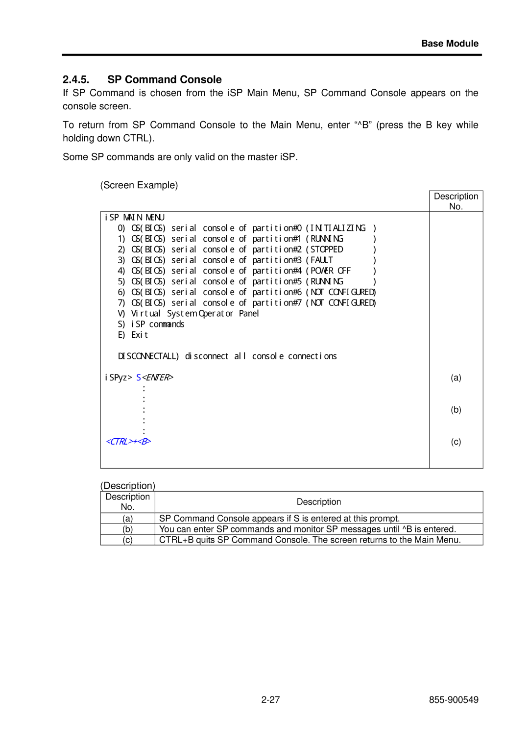 NEC 5020M-16, NX7700i operation manual SP Command Console 