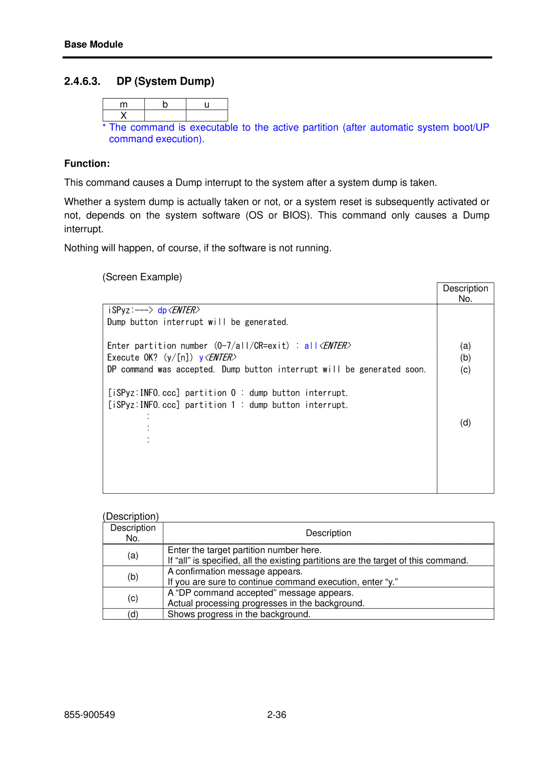 NEC NX7700i, 5020M-16 operation manual DP System Dump 