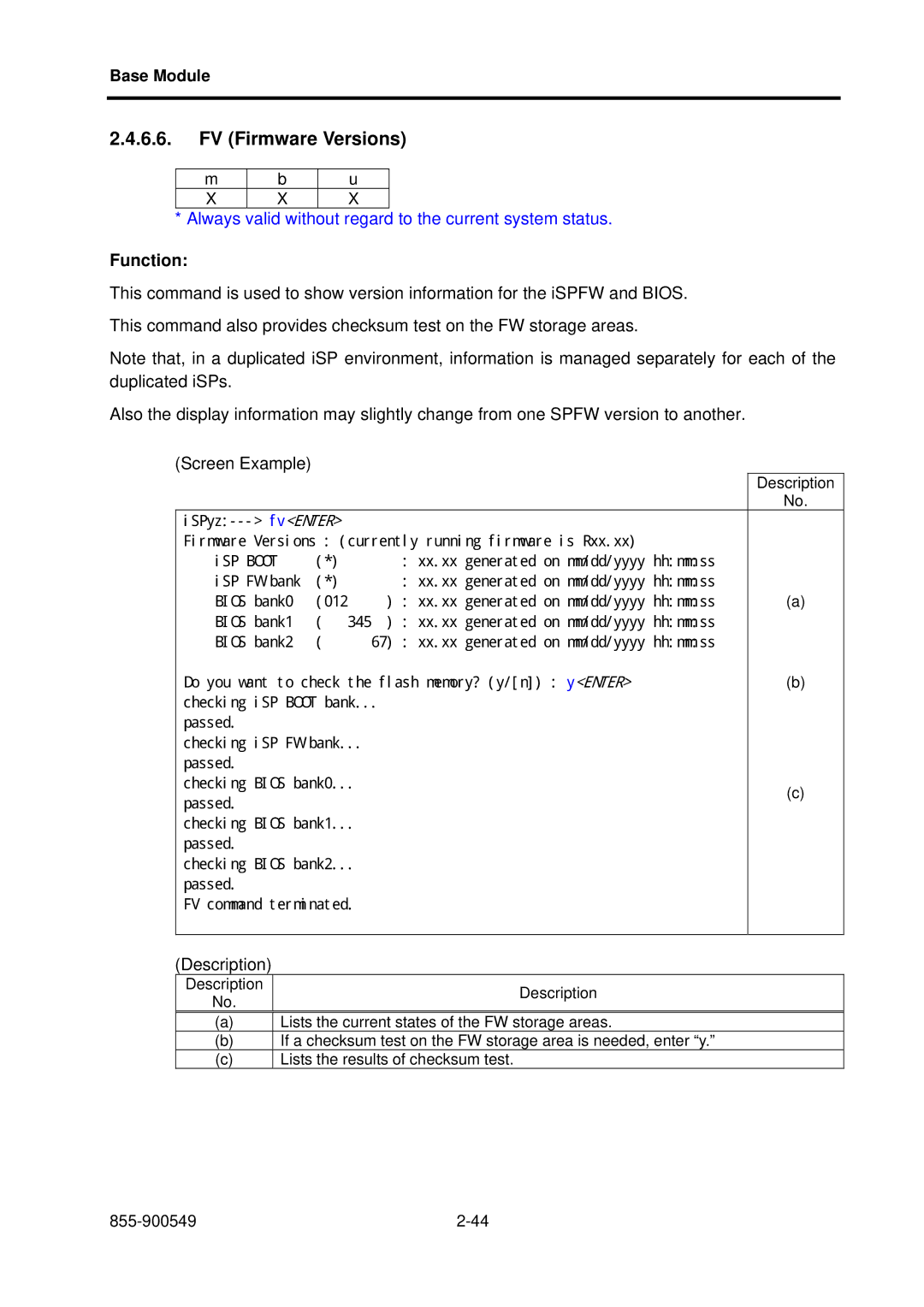 NEC NX7700i, 5020M-16 operation manual FV Firmware Versions 