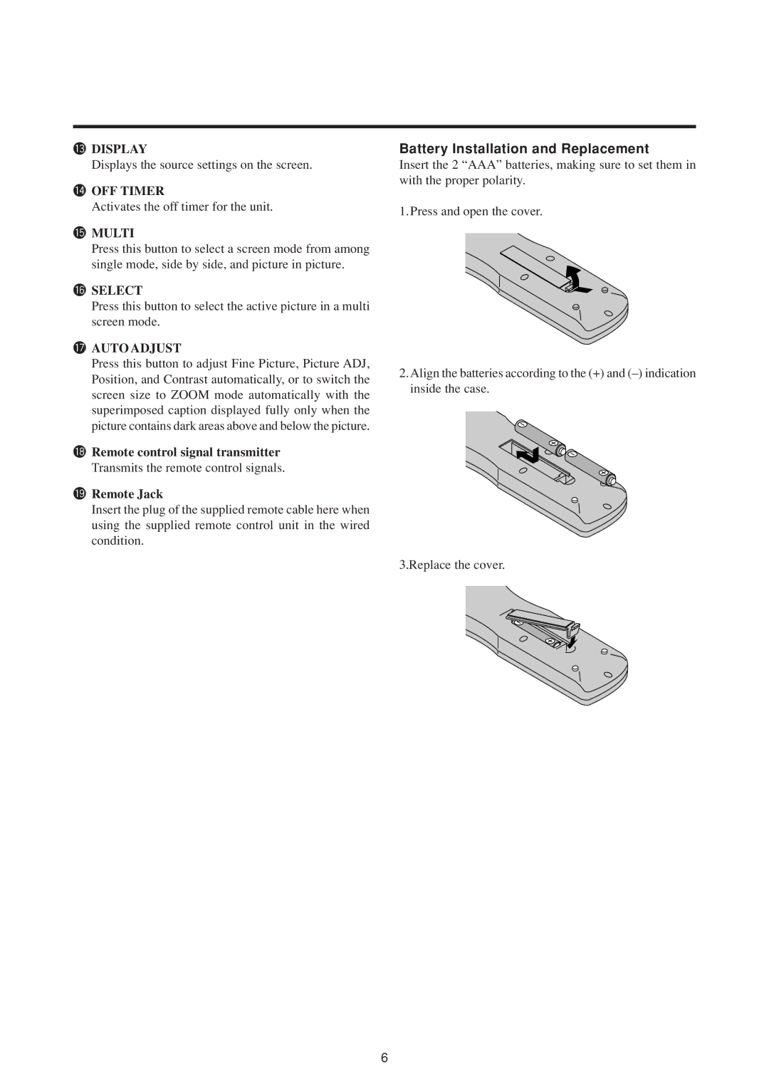 NEC 50MP1 user manual Battery Installation and Replacement, 5MULTI 