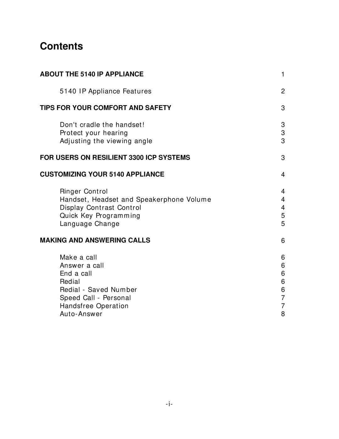 NEC 5140 manual Contents 